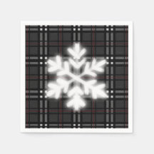 Classic gray and black plaid pattern snowflake