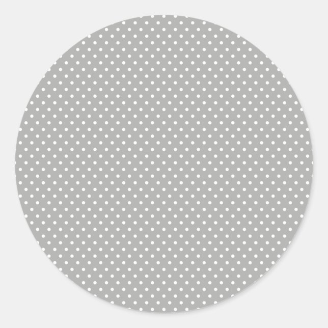 Classic Gray and White Polka Dot Stickers (Front)