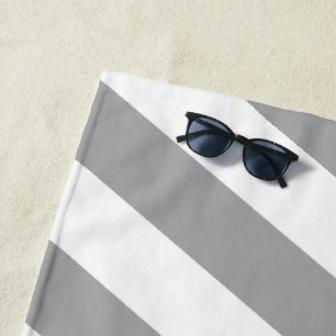 Classic gray and white vintage stripes beach towel