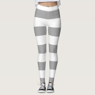 Classic gray and white vintage stripes leggings