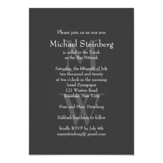 Classic Gray Bar Mitzvah Invitation