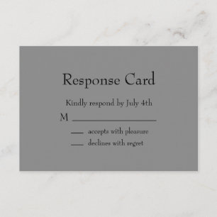 Classic Gray Bar Mitzvah RSVP Card
