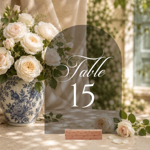 Classic Gray Black Calligraphy Table Number Sign