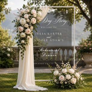 Classic Gray Black Wedding Rehearsal Dinner Sign