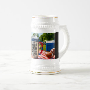 Classic Gray/Blue Stein 22oz German Beer Mug