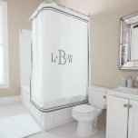Classic Gray Border Monogrammed Shower Curtain at Zazzle