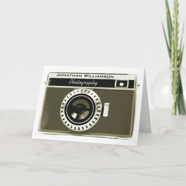 Classic Gray Camera Photography Business Card (Front)