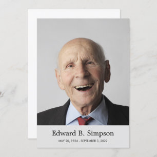 Classic Gray Celebration Of Life With Photo Invitation