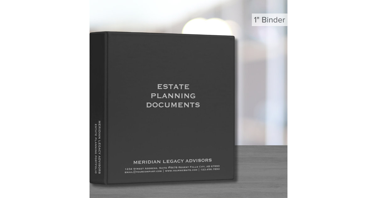 Classic Gray Estate Planning Portfolio Binder Zazzle