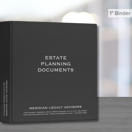 Classic Gray Estate Planning Portfolio Binder