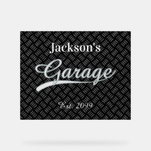 Classic Gray Grey Garage Acrylic Sign