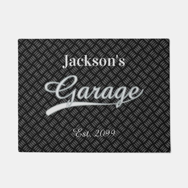 Classic Gray Grey Garage Door mats Doormats Rugs (Front)