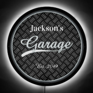 Classic Gray Grey Garage LED Sign 