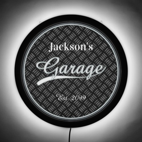 Classic Gray Grey Garage LED Sign 