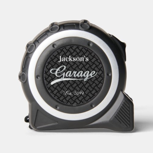 Classic Gray Grey Garage Personalized Tape Measure
