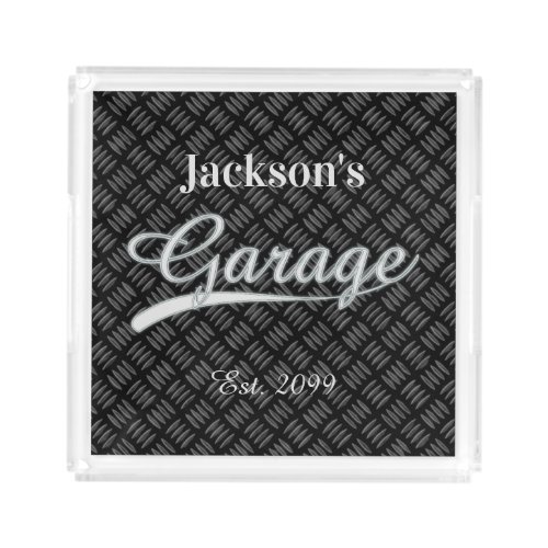 Classic Gray Grey Garage Square Acrylic Trays