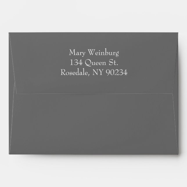Classic Gray Invitation Envelope. Envelope (Back (Top Flap))