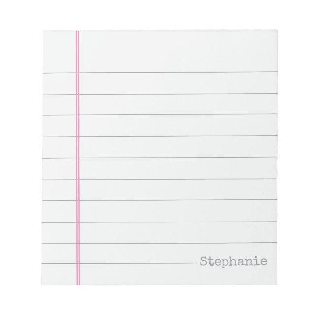 Classic Gray Legal 5.5 x  6 With Name  Notepad (Front)