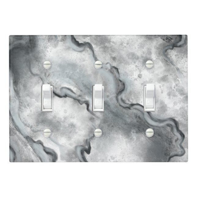 Classic Gray Marble Light Switch Cover  (In Situ)