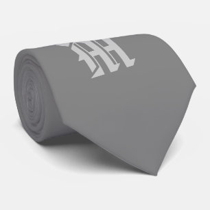 Classic Gray monogrammed tie