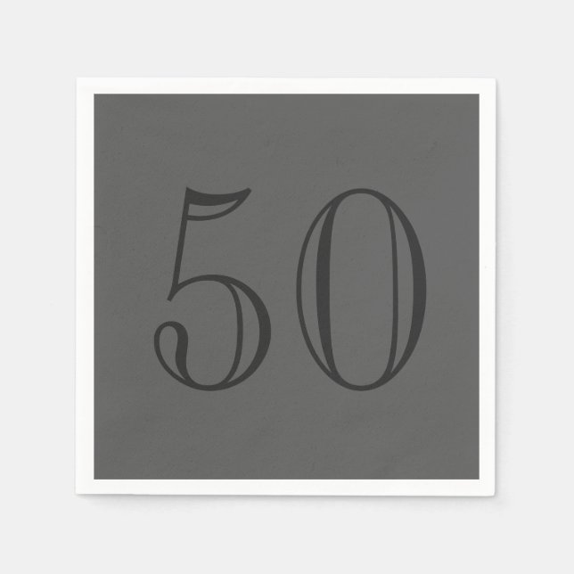 Classic Gray Personalized Napkin (Front)