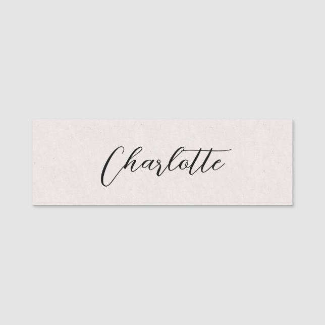 Classic Gray Simple Faux Texture Background Name Tag (Front)