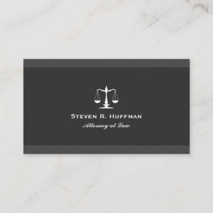 Classic Gray Stripe Attorney at law Justice Scale Business Card