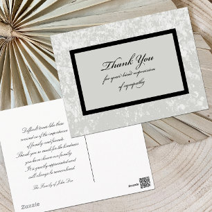 Classic Gray Sympathy Thank You Postcard