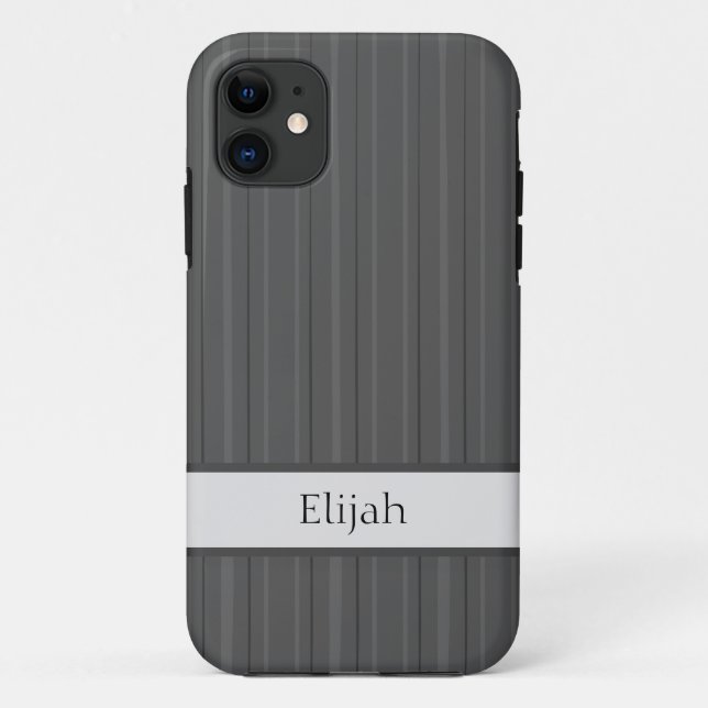 Classic Gray Vertical Stripe Case-Mate iPhone Case (Back)