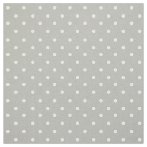Classic Gray With White Polka Dots Fabric