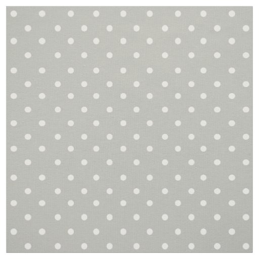 Classic Gray With White Polka Dots Fabric