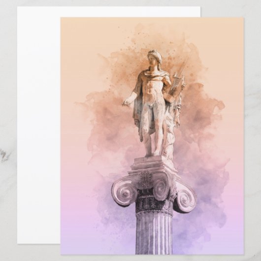 Classic Greek Apollo Statue – Marble-Inspired  (Front/Back)