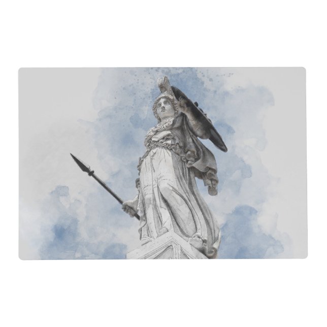 Classic Greek Athena Statue Placemat – Ancient  (Front)