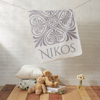 Classic Greek Inspired Personalized  Baby Blanket