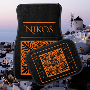 Classic Greek Inspired Personalized  Car Floor Mat