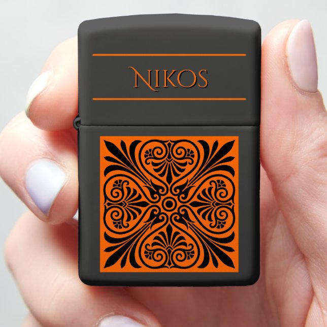 Classic Greek Inspired Personalized  Zippo Lighter (In Hand)