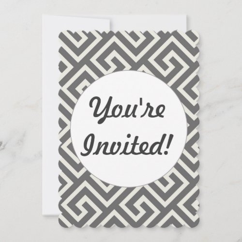 Classic Greek Key Repeating Pattern Invitation