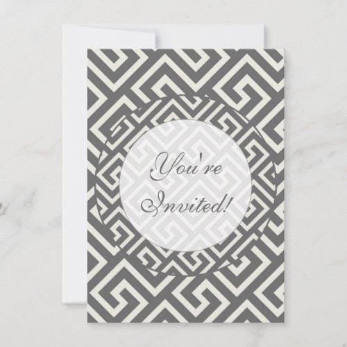 Classic Greek Key Repeating Pattern Invitation