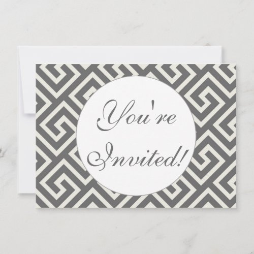 Classic Greek Key Repeating Pattern Invitation