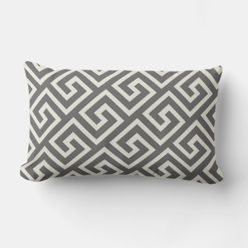 Classic Greek Key Repeating Pattern Lumbar Pillow