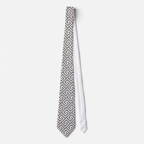 Classic Greek Key Repeating Pattern Neck Tie