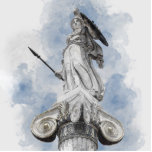 Classic greek statue Athena<br><div class="desc">Watercolor sketch of greek statue Athena,  Athens,  Greece,  Europe</div>