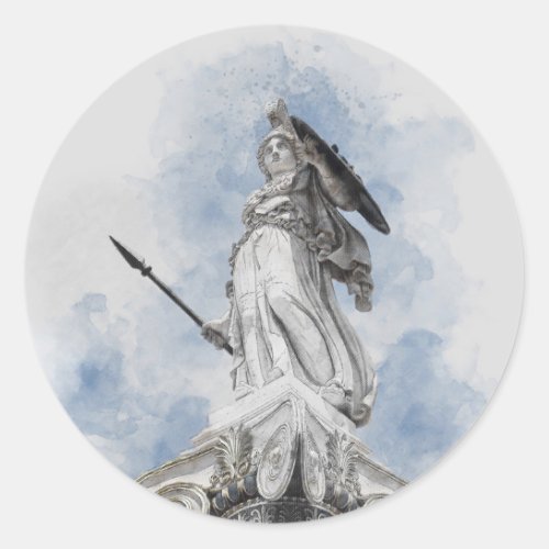 Classic greek statue Athena  Classic Round Sticker