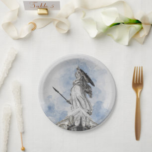 Classic Greek Statue Athena Paper Plates – Ancient