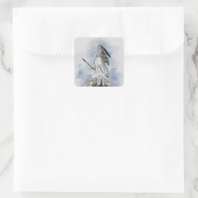 Classic Greek Statue Athena Square Sticker  (Bag)