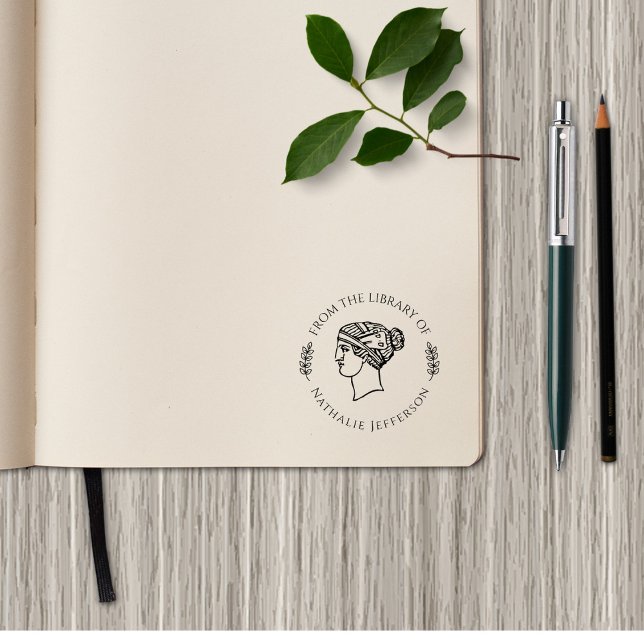 Classic Greek Woman From The Library Of Custom Self-inking Stamp (Creator Uploaded)