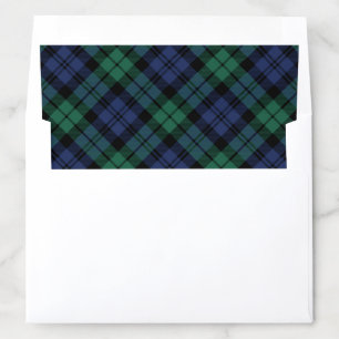 Classic Green and Blue Black Watch Plaid Holiday Envelope Liner