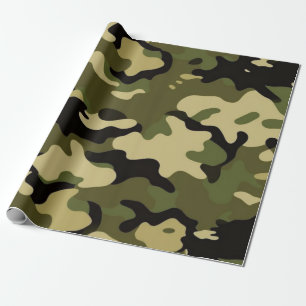 Classic Green and Brown Camouflage Wrapping Paper