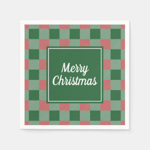 Classic Green And Red Plaid Christmas Napkins