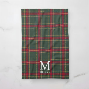 Classic Green and Red Tartan Plaid Christmas Kitchen Towel